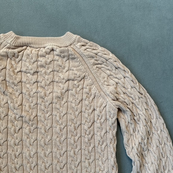 JCrew Sweater‎ Womens Medium Blush Cable Knit Crewneck Textured Cotton Pullover - Picture 11 of 12